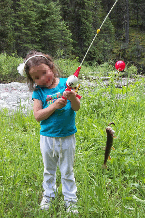 child fishing